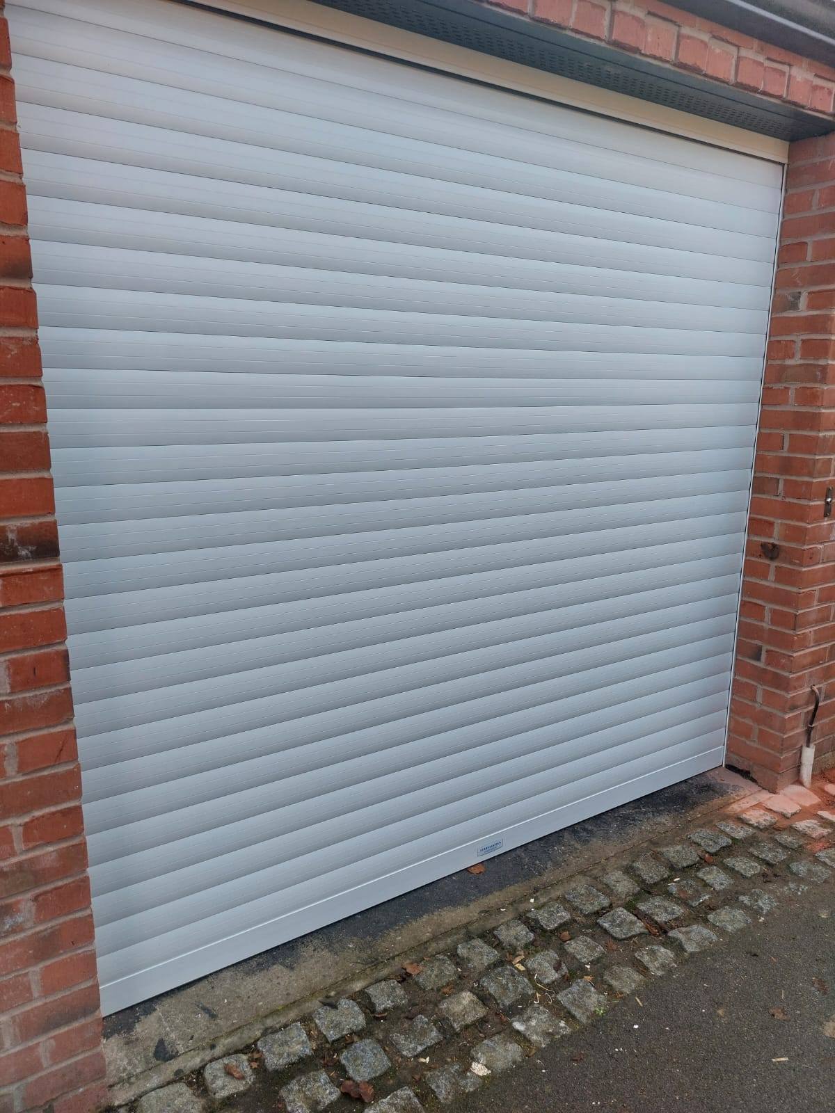 White roller garage door in Telford