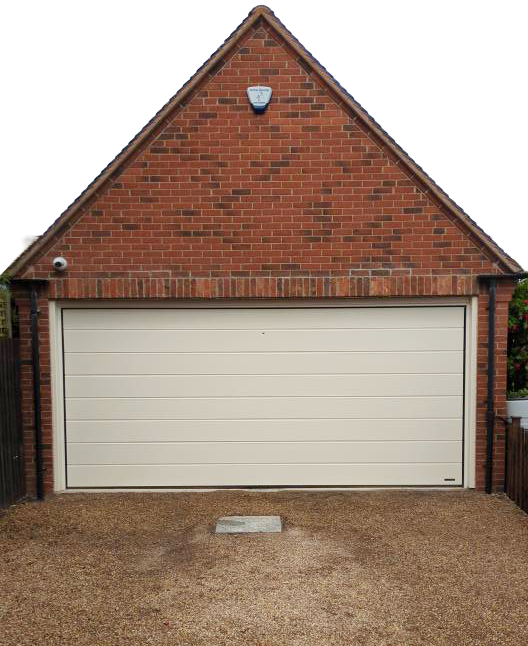 Finished garage door full width in Telford